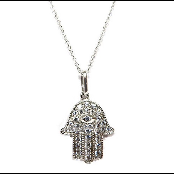 Sterling/CZ Hamsa Necklace,NWT - Picture 4 of 5